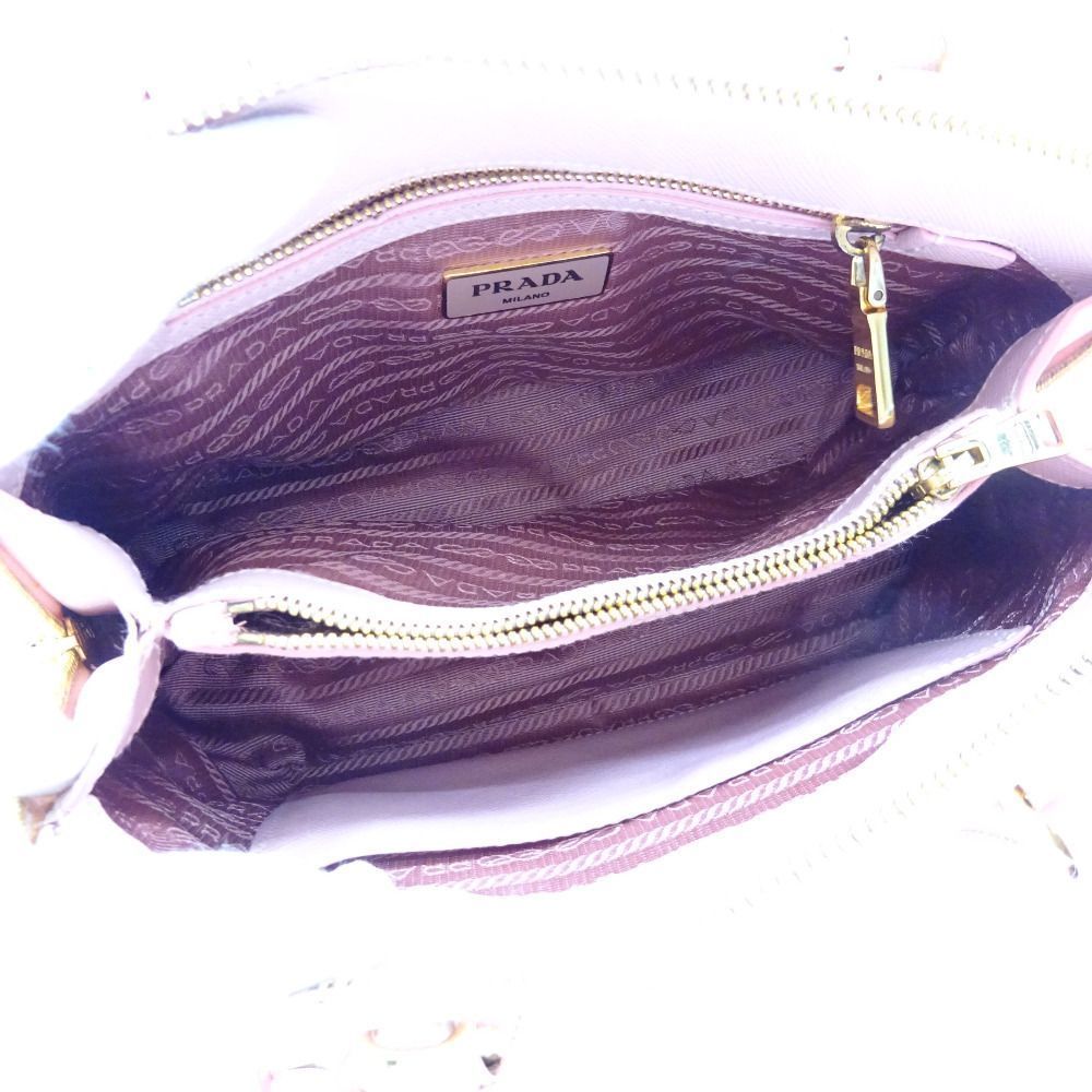 Prada Saffiano Leather Handbag Pink - Picture 7 of 9